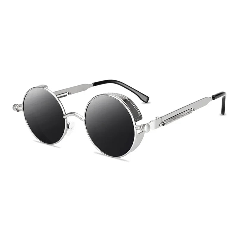 Lunettes de soleil homme luxe rondes Métal Steampunk UV400 | LDSH