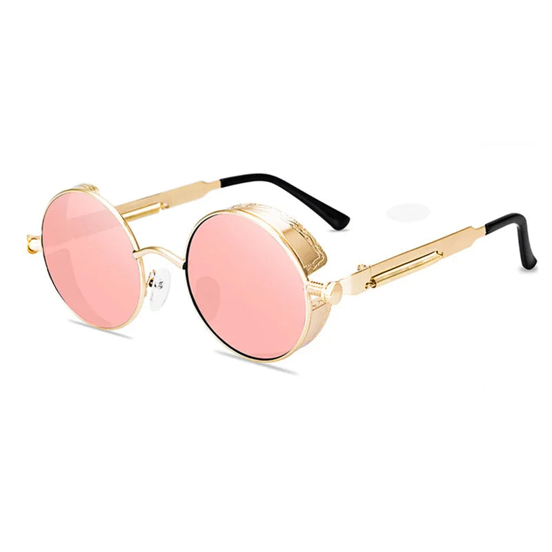 Lunettes de soleil homme luxe rondes Métal Steampunk UV400 | LDSH