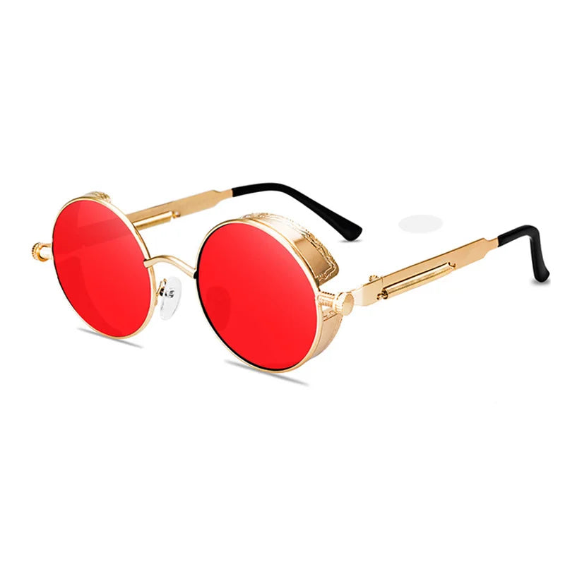 Lunettes de soleil homme luxe rondes Métal Steampunk UV400 | LDSH