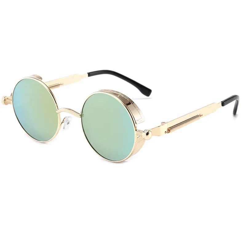 Lunettes de soleil homme luxe rondes Métal Steampunk UV400 | LDSH