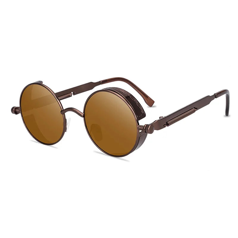 Lunettes de soleil homme luxe rondes Métal Steampunk UV400 | LDSH