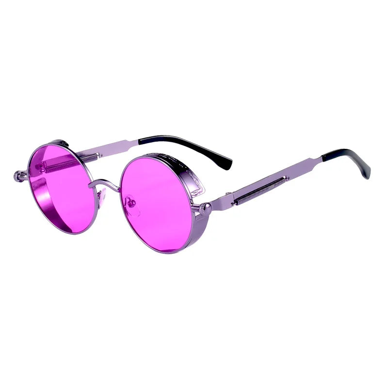 Lunettes de soleil homme luxe rondes Métal Steampunk UV400 | LDSH