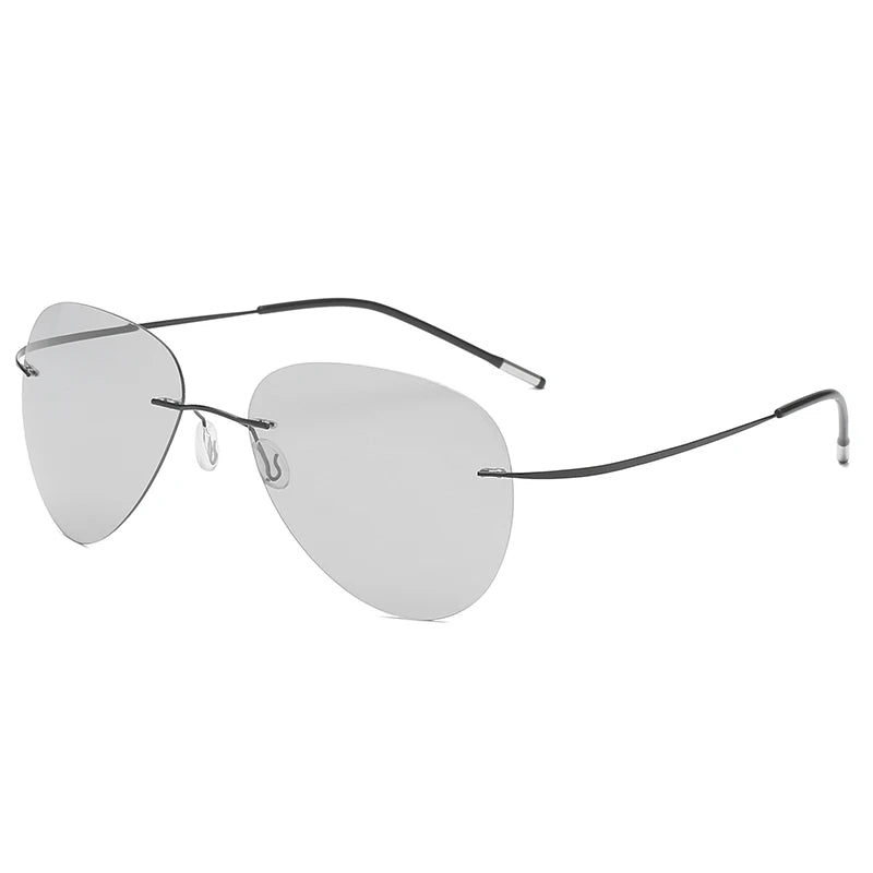 Lunettes de Soleil Homme Titanium Designer Polarized Luxe - Gris Photochromic