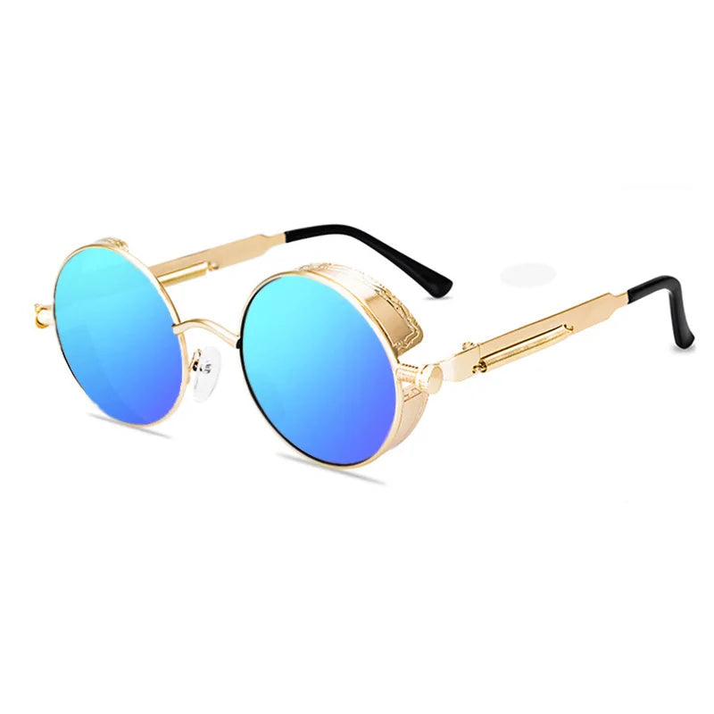 Lunettes de soleil homme luxe rondes Métal Steampunk UV400 | LDSH