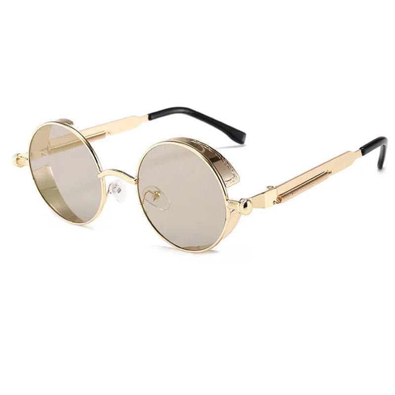 Lunettes de soleil homme luxe rondes Métal Steampunk UV400 | LDSH