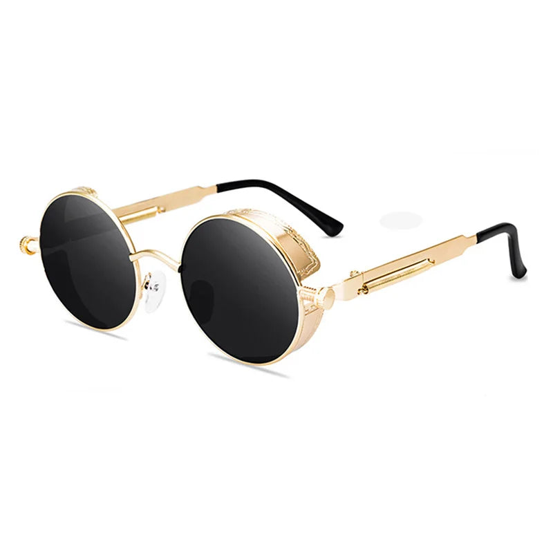 Lunettes de soleil homme luxe rondes Métal Steampunk UV400 | LDSH