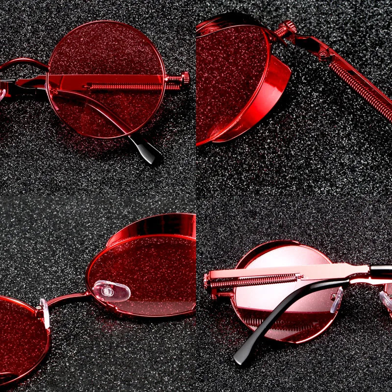 Lunettes de soleil homme luxe rondes Métal Steampunk UV400 | LDSH