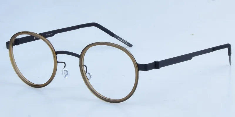 Handmade Brand Design Ultralight Glasses Frame Men Women Vintage Round Screwless Eyeglasses Frames High Quality Titanium Eyewear