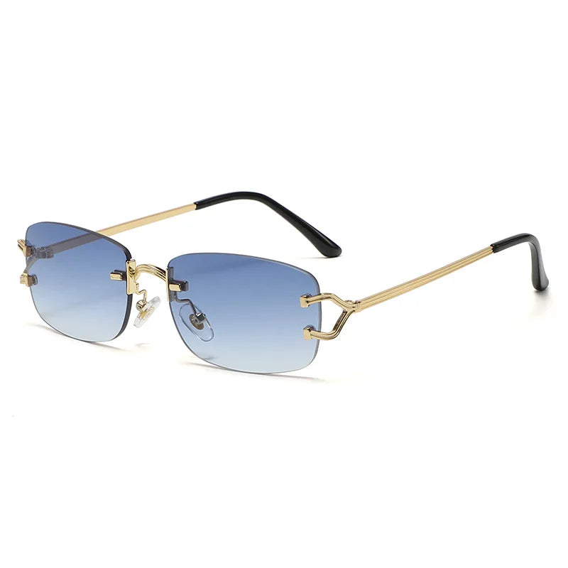 Lunettes de soleil homme luxe - Monture métal sans cadre - Verres polarisés