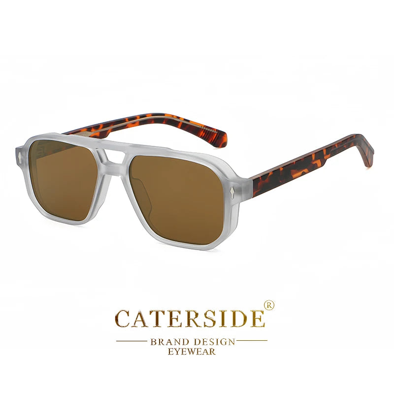 Lunettes de soleil homme luxe double pont, verres polarisés