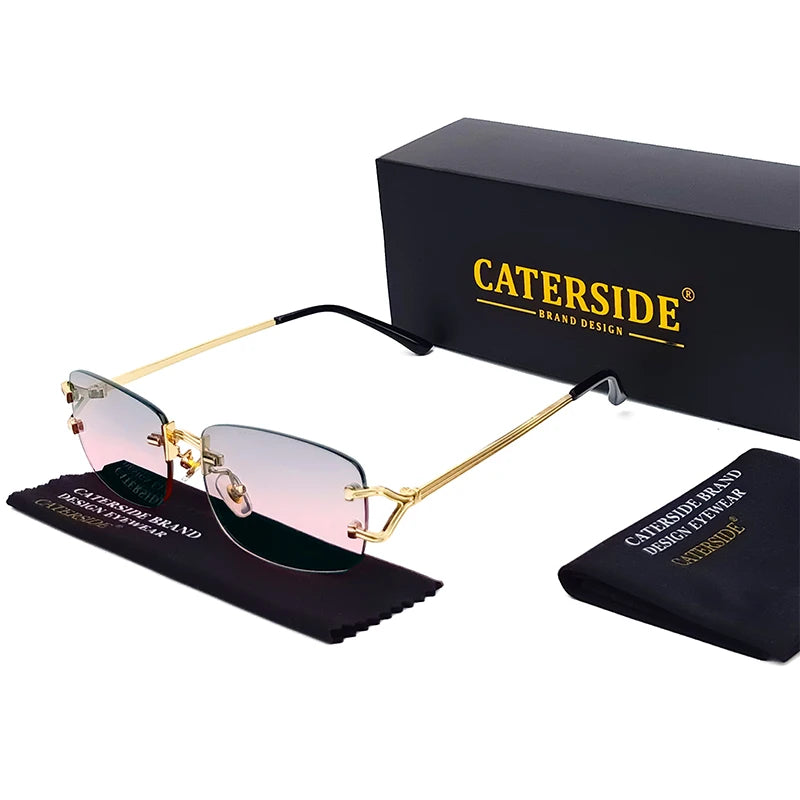 Lunettes de soleil homme luxe - Monture métal sans cadre - Verres polarisés
