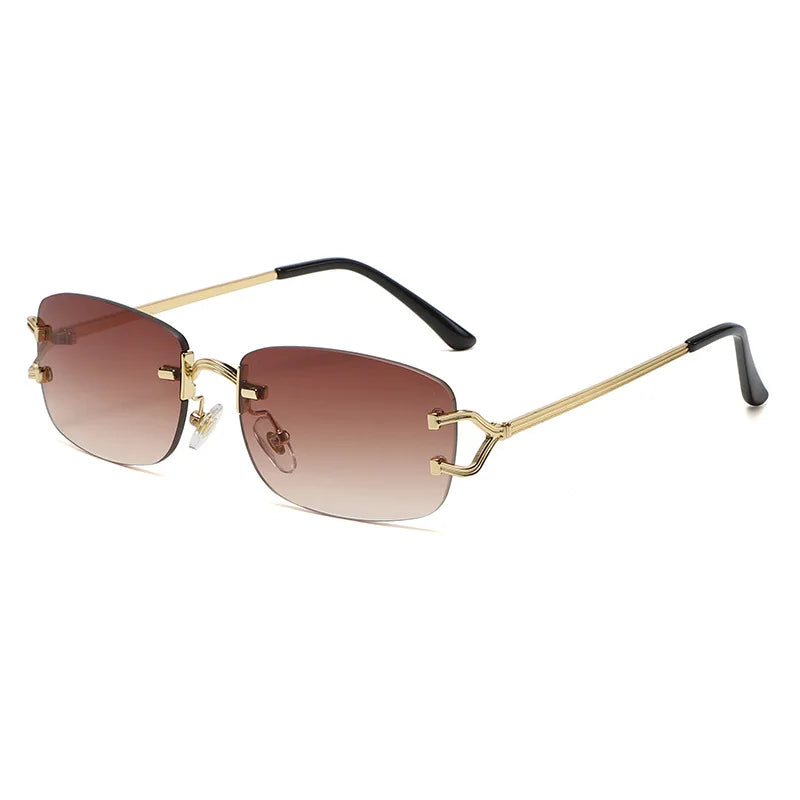Lunettes de soleil homme luxe - Monture métal sans cadre - Verres polarisés