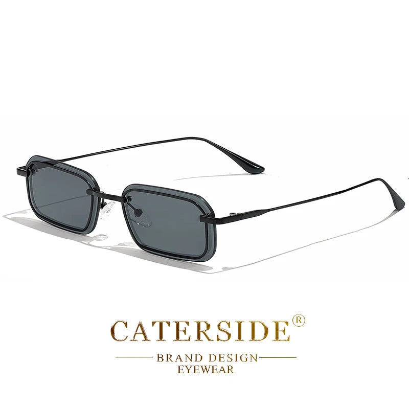 Lunettes de soleil homme luxe polarisées UV400 - Monture carrée rétro  punk.
