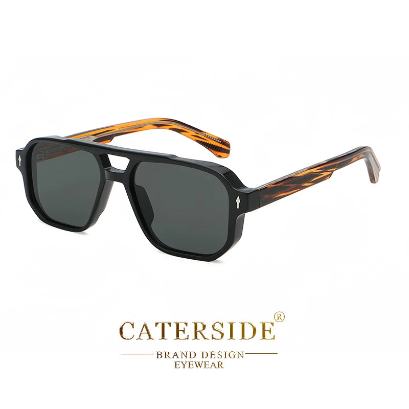 Lunettes de soleil homme luxe double pont, verres polarisés