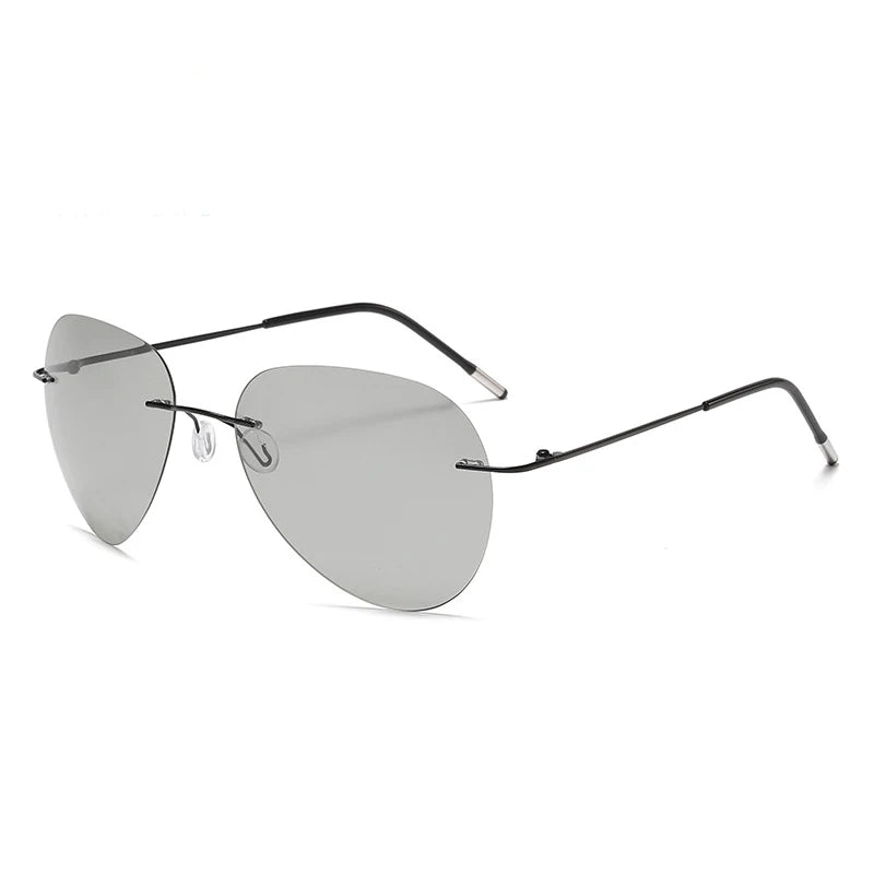Lunettes de Soleil Homme Titanium Designer Polarized Luxe - Gris Photochromic