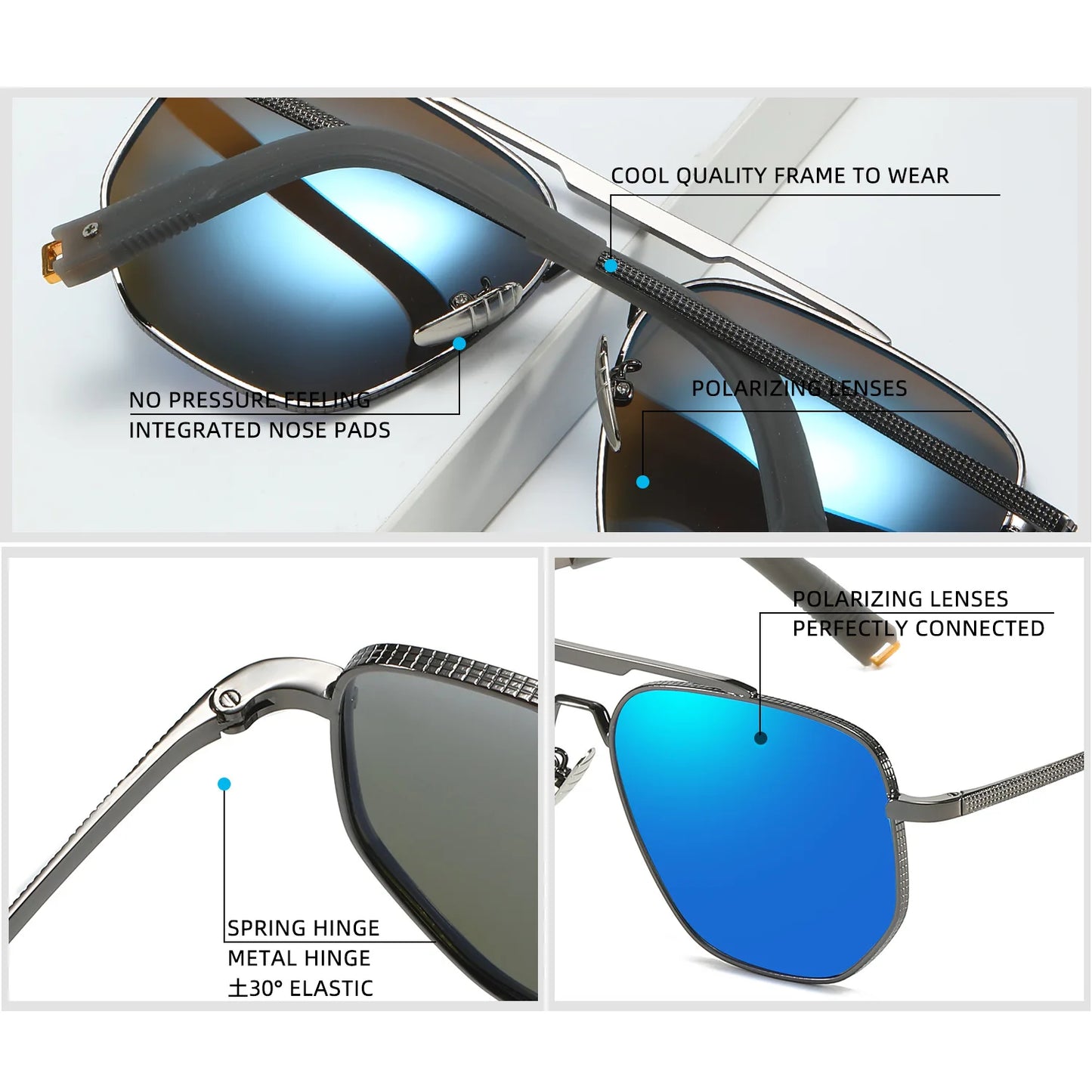 New Fashion Polarized Sunglasses Men Classi Car Driving Sun Glasses Metal Frame Fishing Business Men/women Outdoor UV400 Eyewear