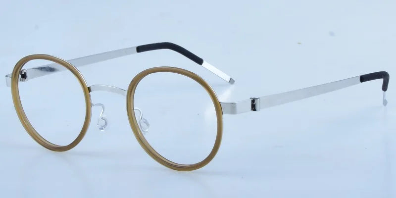 Handmade Brand Design Ultralight Glasses Frame Men Women Vintage Round Screwless Eyeglasses Frames High Quality Titanium Eyewear