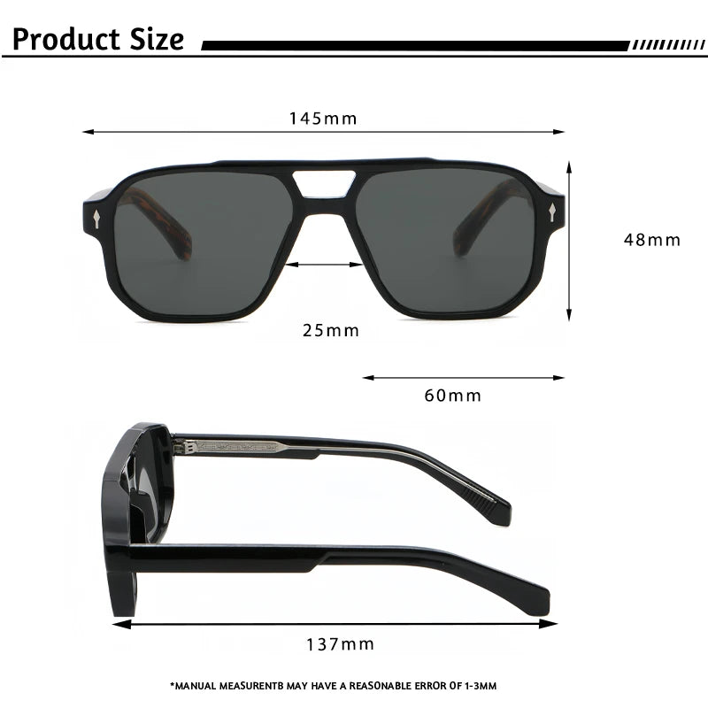 Lunettes de soleil homme luxe double pont, verres polarisés