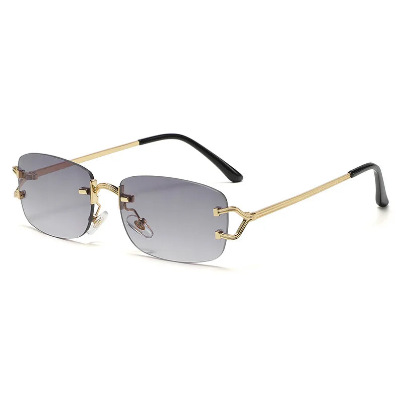 Lunettes de soleil homme luxe - Monture métal sans cadre - Verres polarisés