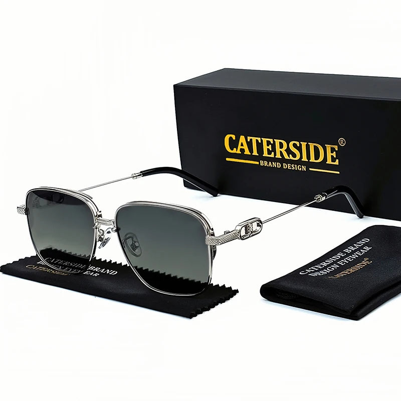 Lunettes de Soleil Homme Luxe Polarisées Pas Cher UV400 - Monture Métal Retro