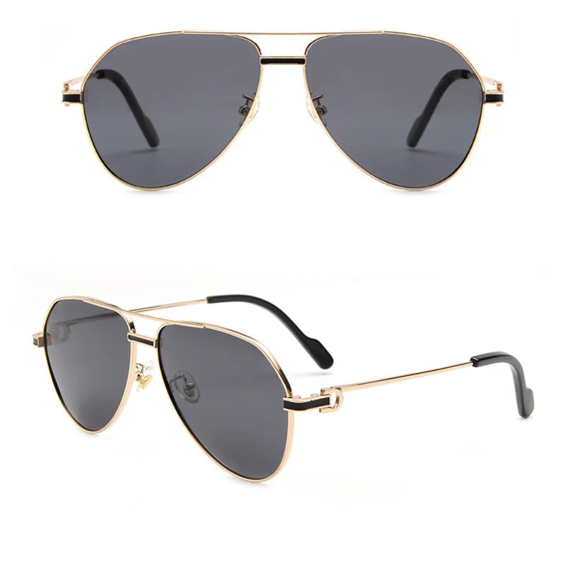 Lunettes de Soleil Homme Métal Luxe Polarisées - Monture Aviateur Élégante