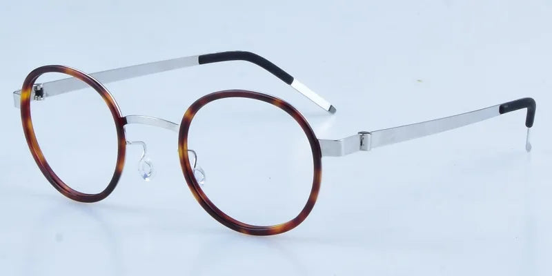 Handmade Brand Design Ultralight Glasses Frame Men Women Vintage Round Screwless Eyeglasses Frames High Quality Titanium Eyewear