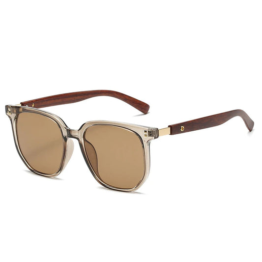 Lunettes de soleil homme luxe : Square Sunglasses Wood Graining UV400 | LDSH