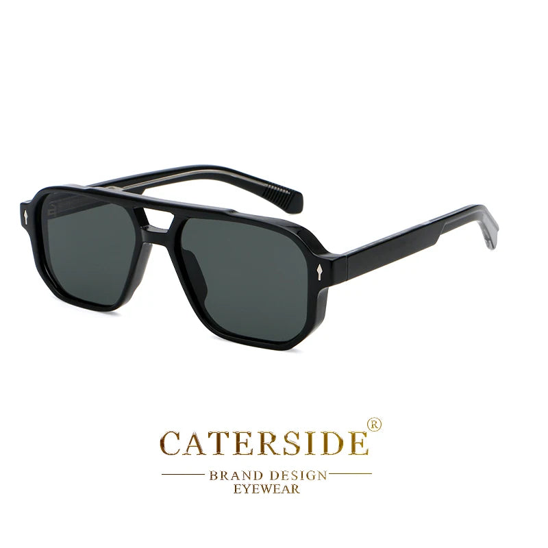 Lunettes de soleil homme luxe double pont, verres polarisés