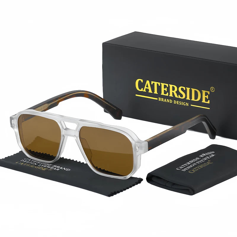 Lunettes de soleil homme luxe double pont, verres polarisés