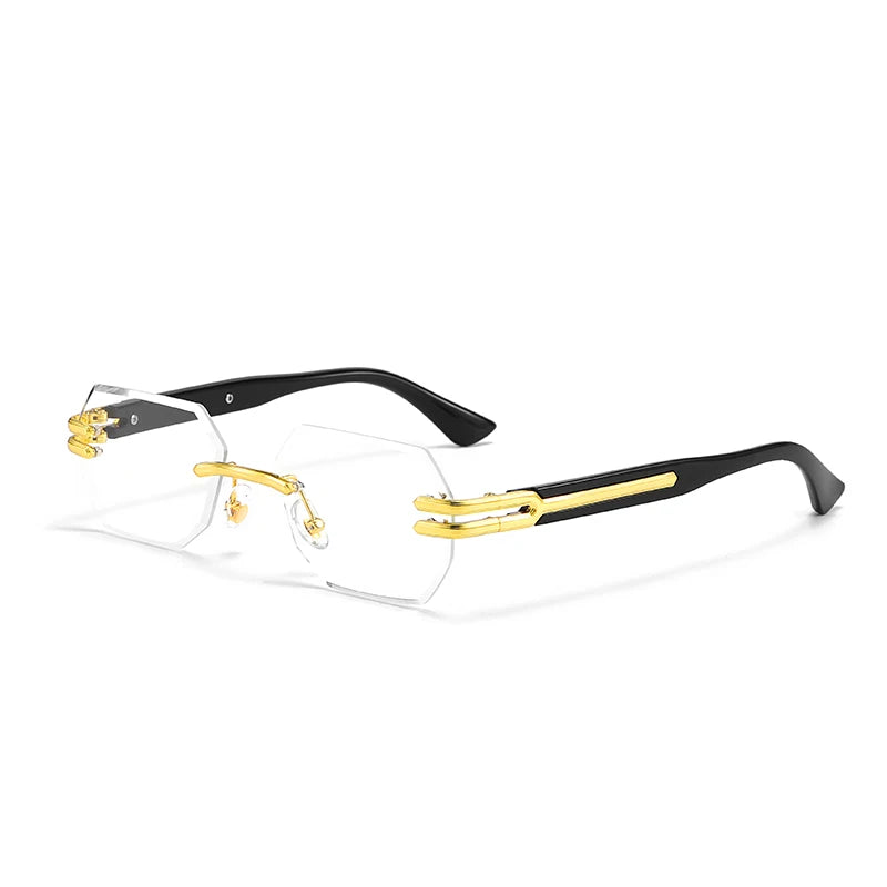 Lunettes de Soleil Homme Luxe Sans Monture Rectangle UV400 - Polarisation, Élégance et Protection