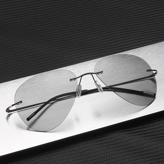 Lunettes de Soleil Homme Titanium Designer Polarized Luxe - Gris Photochromic