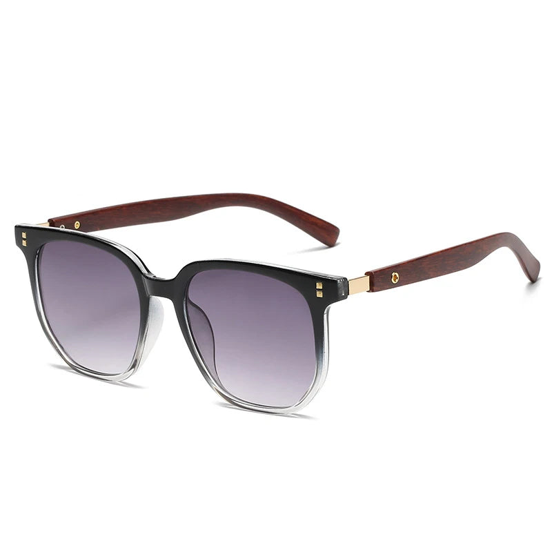 Lunettes de soleil homme luxe : Square Sunglasses Wood Graining UV400 | LDSH