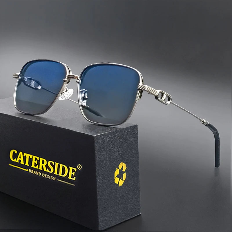 Lunettes de Soleil Homme Luxe Polarisées Pas Cher UV400 - Monture Métal Retro
