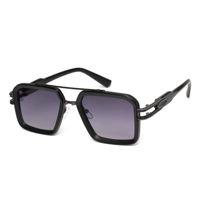 2025 Steam Punk Sunglasses Retro Square Men Women Fashion Double Beam Glasses Unisex Metal Frame Trendy Shades Oculos De Sol