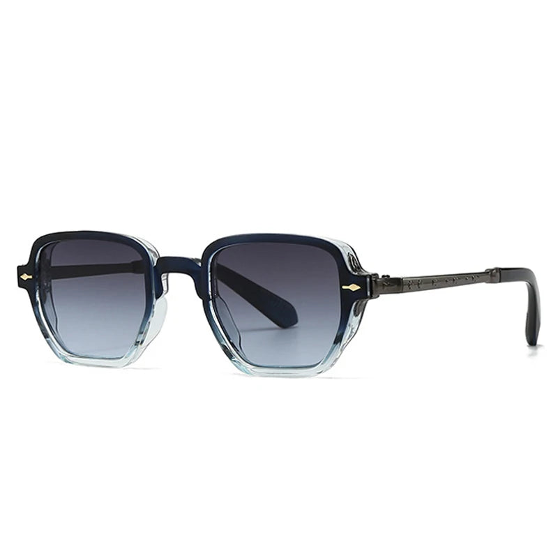 Lunettes de soleil homme luxe retro avec rivets carrés - Verres polarisés UV400