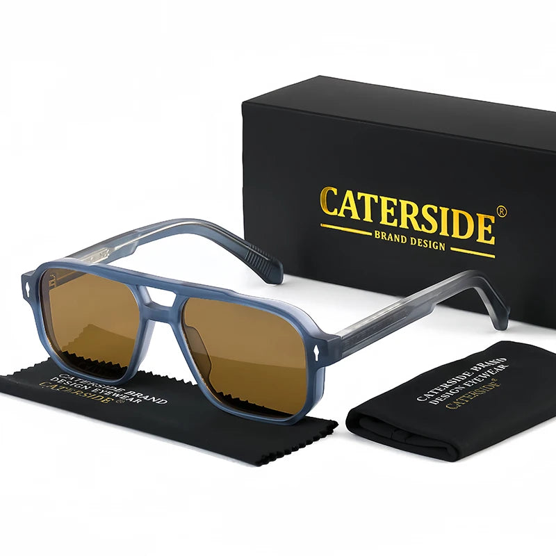 Lunettes de soleil homme luxe double pont, verres polarisés