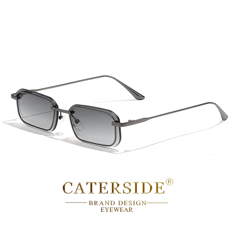 Lunettes de soleil homme luxe polarisées UV400 - Monture carrée rétro  punk.