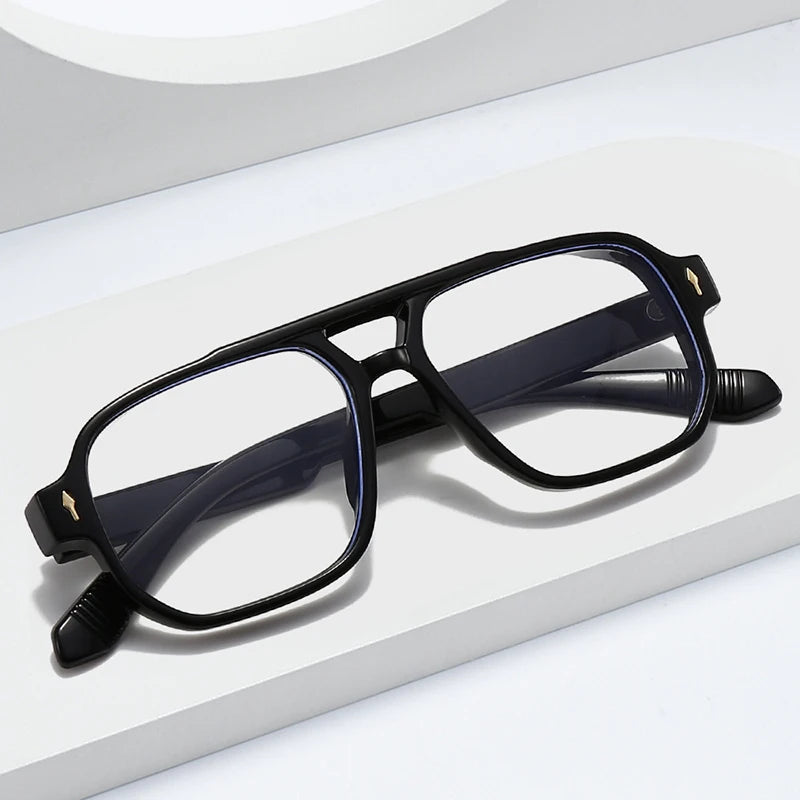 Lunettes de soleil anti lumière bleue rétro pour homme - Monture aviateur luxe polarisée