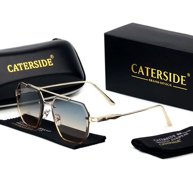 Lunettes de Soleil Homme Métal Luxe Vintage UV400 Polarisées