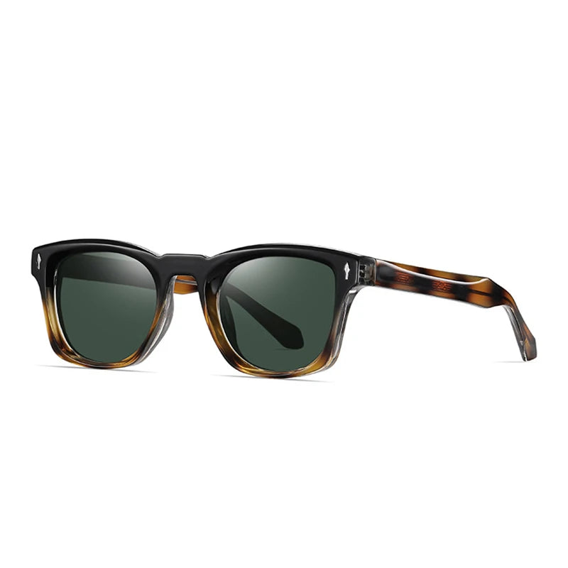 Lunettes de soleil homme luxe polarisées UV400 - Rivets punk et dégradé clair