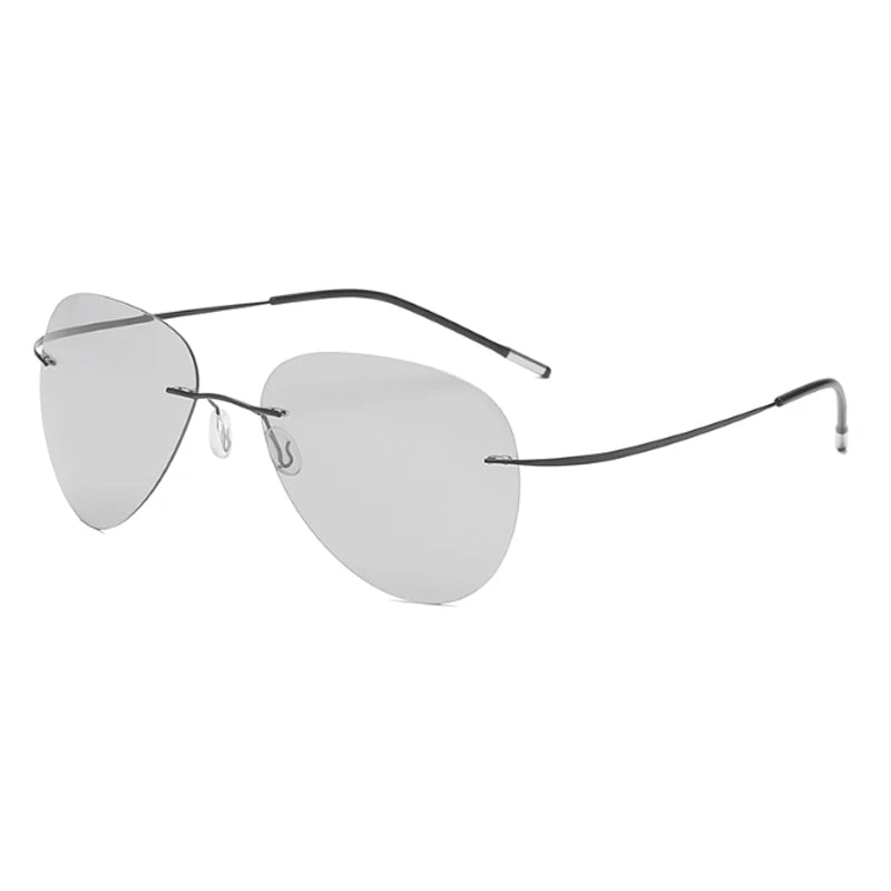 Lunettes de Soleil Homme Titanium Designer Polarized Luxe - Gris Photochromic
