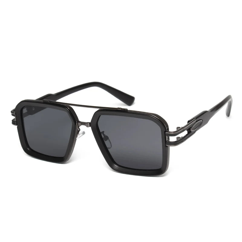 2025 Steam Punk Sunglasses Retro Square Men Women Fashion Double Beam Glasses Unisex Metal Frame Trendy Shades Oculos De Sol