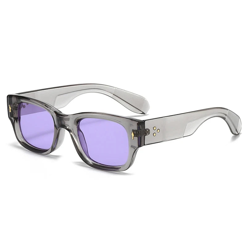 Lunettes de soleil homme luxe polarisées en couleurs vives - Square Rivets Punk