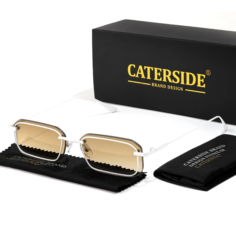 Lunettes de soleil homme luxe polarisées UV400 - Monture carrée rétro  punk.