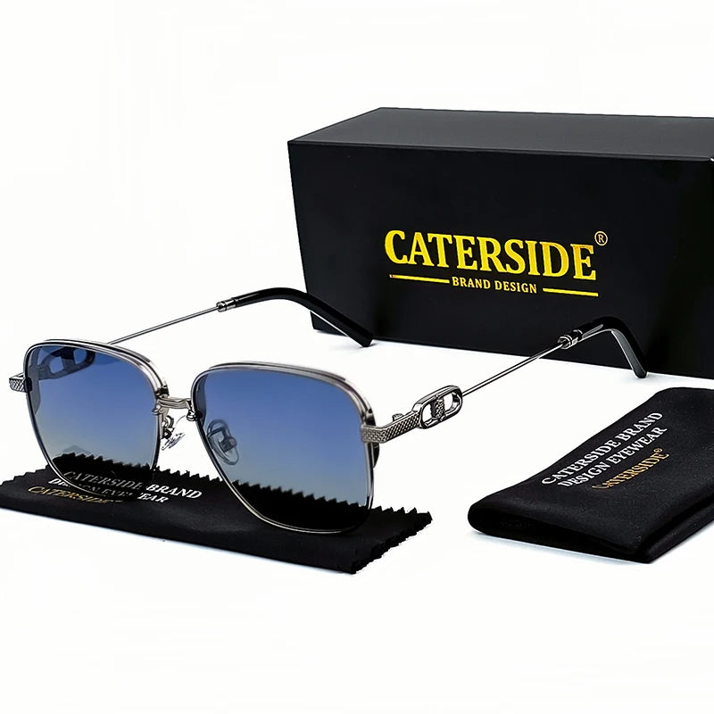 Lunettes de Soleil Homme Luxe Polarisées Pas Cher UV400 - Monture Métal Retro