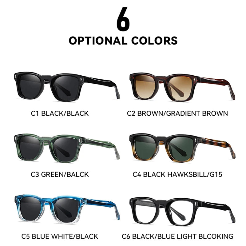 Lunettes de soleil homme luxe polarisées UV400 - Rivets punk et dégradé clair