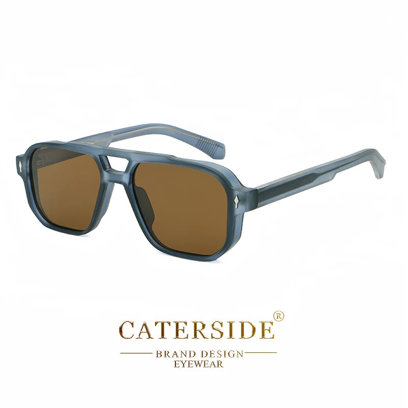 Lunettes de soleil homme luxe double pont, verres polarisés