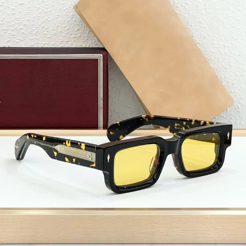 JMM ASCARlI  Acetate Square Sunglasses UV400 2025 Luxury Vintage Photochromic Glasses for Men Women Outdoor travel with Case