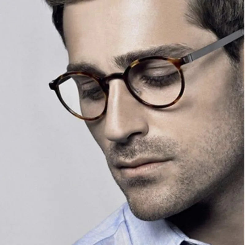 Handmade Brand Design Ultralight Glasses Frame Men Women Vintage Round Screwless Eyeglasses Frames High Quality Titanium Eyewear