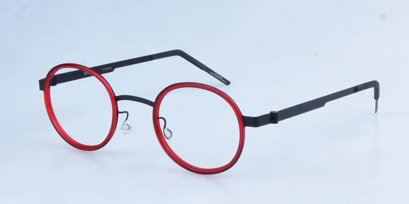 Handmade Brand Design Ultralight Glasses Frame Men Women Vintage Round Screwless Eyeglasses Frames High Quality Titanium Eyewear